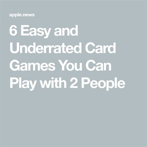 13 Easy and Underrated 2 Player Card Games .